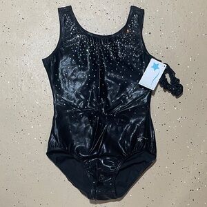 NWT Destira Black Shiny Rhinestone Leotard